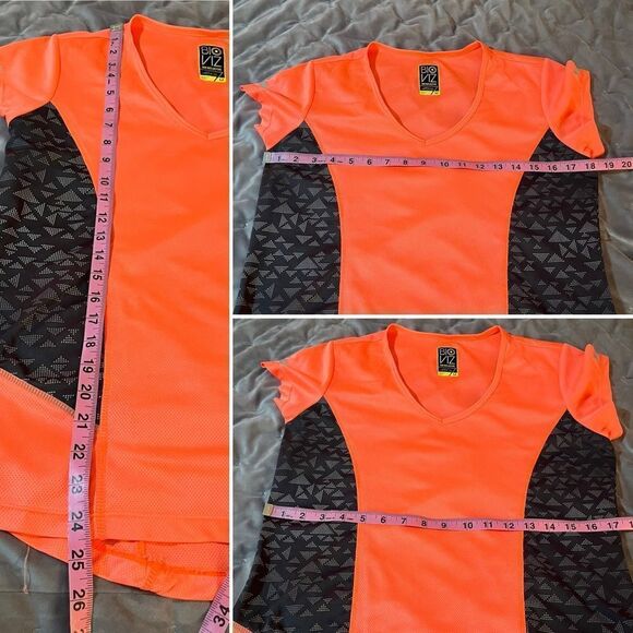 Academy BCG Bio Viz 360 Reflective Athletic Top VNeck Sport Tee Neon Orange M - Picture 12 of 12